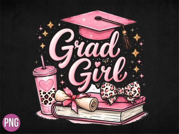 Download Pink Grad Girl Graduation Class 2026 PNG - Grad Collection