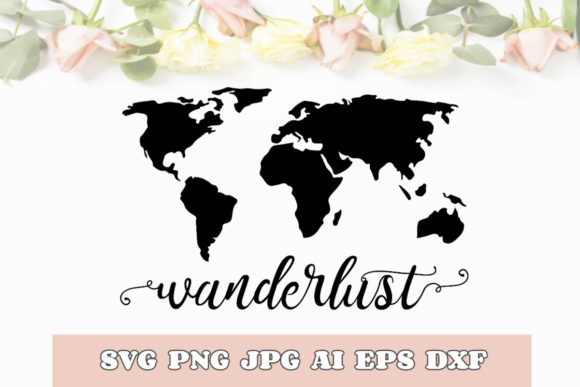 Download Wanderlust World Map Vector Travel SVG - Travel svg Collection
