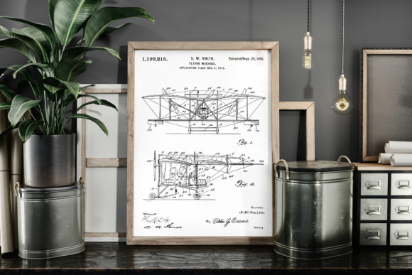 Download Flying Machcine 1916 Patent Art Poster - 1916 Collection