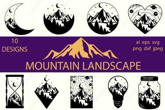 Download Mountain Landscape Bundle, Outdoor Svg - Outdoor svg Collection