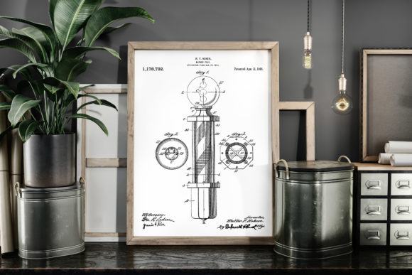 Download Barber Pole 1916 Patent Poster Blueprint - 1916 Collection